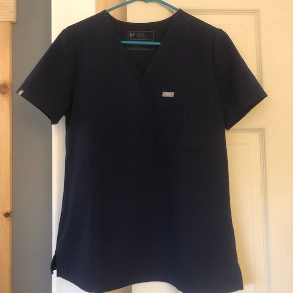 Figs Catarina One Pocket Scrub Top Navy - Picture 1 of 1
